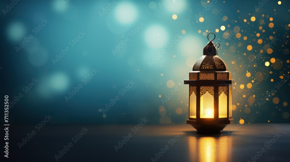 Fototapeta premium lantern in the bokeh background
