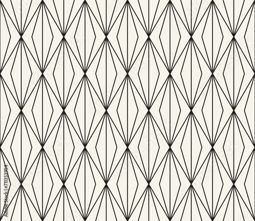 Vector seamless pattern. Repeating geometric elements. Stylish monochrome background design.
