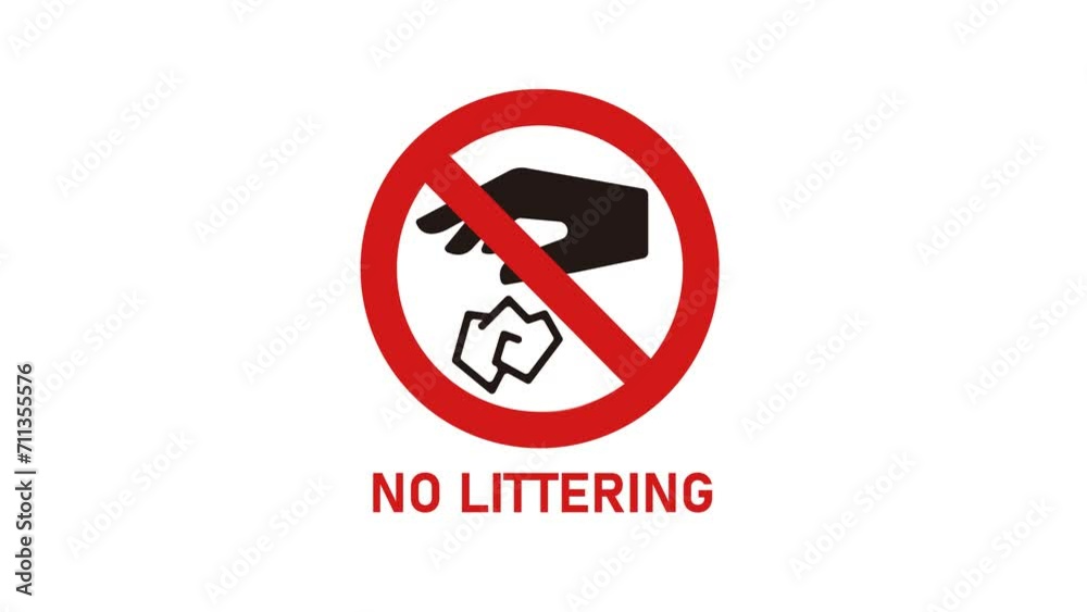 4K animation of NO LITTERING sign ( mov, transparent background ) 4K animation of NO LITTERING sign ( mov, transparent background )