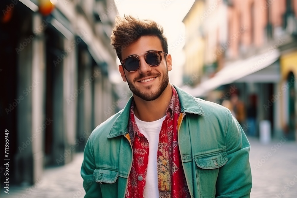 Portrait of a handsome young man in sunglasses smiling at the camera Portrait of a handsome young man in sunglasses smiling at the camera