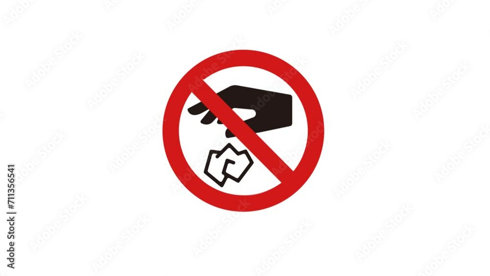 4K animation of NO LITTERING sign ( mov, transparent background ) 4K animation of NO LITTERING sign ( mov, transparent background )