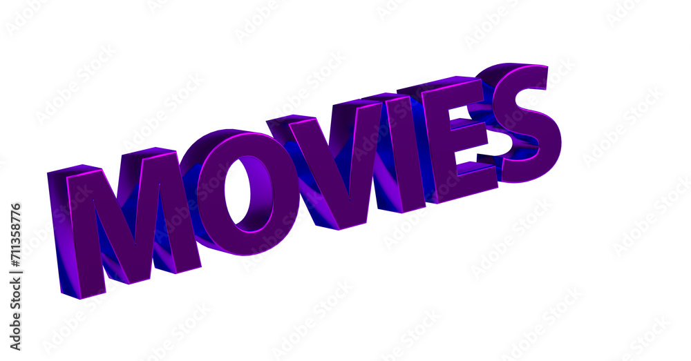 Movies, Filme, Kino, Video, Trailer, Unterhaltung, Streaming - violette plakative 3D-Schrift, Freisteller, Rendering Movies, Filme, Kino, Video, Trailer, Unterhaltung, Streaming - violette plakative 3D-Schrift, Freisteller, Rendering