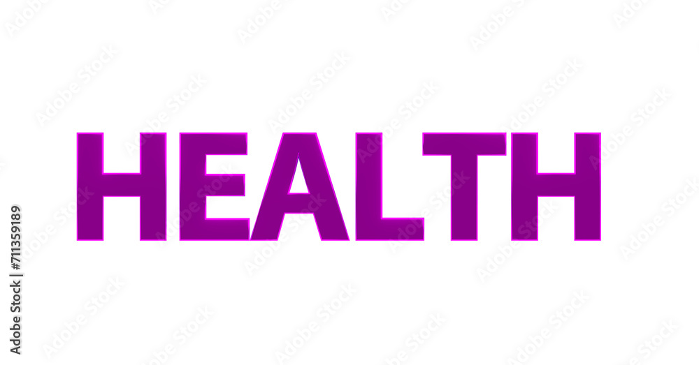 HEALTH - Gesundheit - violette plakative 3D-Schrift, Sport, Wellness, Medikamente, Stress, Fitness, Freisteller, Rendering HEALTH - Gesundheit - violette plakative 3D-Schrift, Sport, Wellness, Medikamente, Stress, Fitness, Freisteller, Rendering