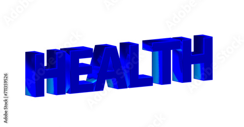 HEALTH - Gesundheit - blaue plakative 3D-Schrift, Sport, Wellness, Medikamente, Stress, Fitness, Freisteller, Rendering
 photo