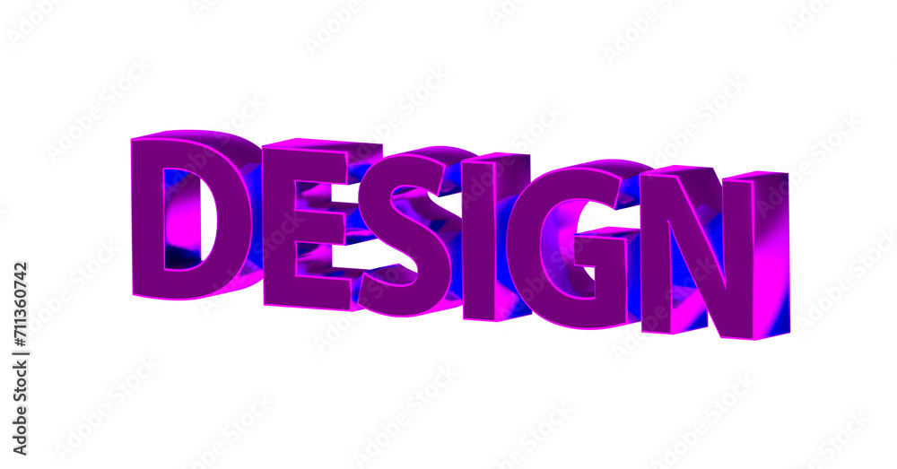 Design - pinke plakative 3D-Schrift, Gestaltung, Mode, Architektur, Produktdesign, Webdesign, Grafikdesign, Layout, Rendering, gerendert, Freisteller, Alphakanal