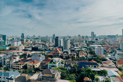Phnom penh city Financial district and business in urban city in Asia.