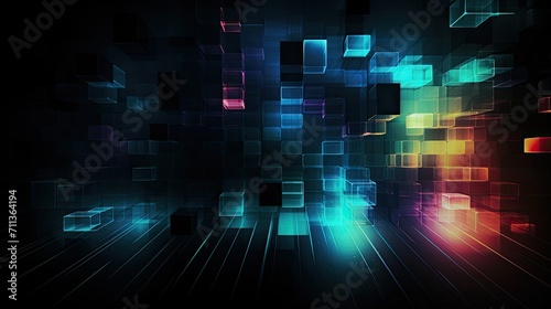 Abstract background from colorful pixel square