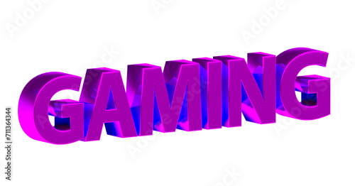 Gaming - pinke plakative 3D-Schrift, Computerspiele, 3D-Schrift, plakativ, Rendering, gerendert, Freisteller, Alphakanal 