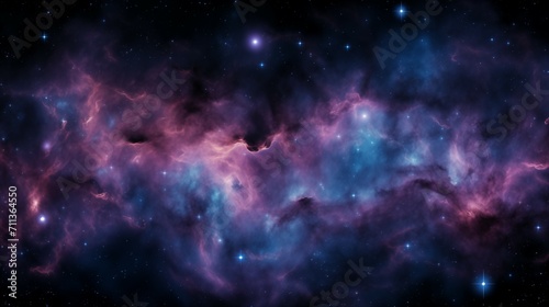 Majestic Purple Nebula with Stars  Cosmic Galaxy Space Background