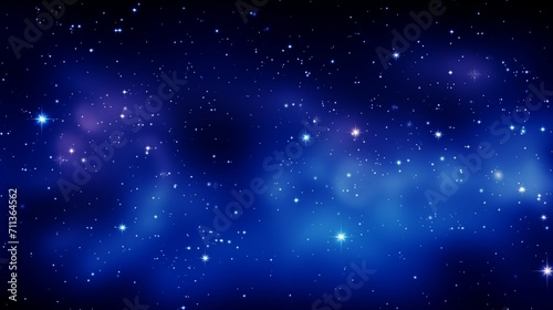 Twinkling Stars in Deep Blue Space Sky for Background or Wallpaper