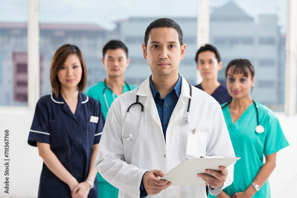 Team of Multi-ethnic medical staff Team of Multi-ethnic medical staff