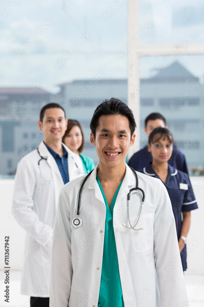 Team of Multi-ethnic medical staff Team of Multi-ethnic medical staff