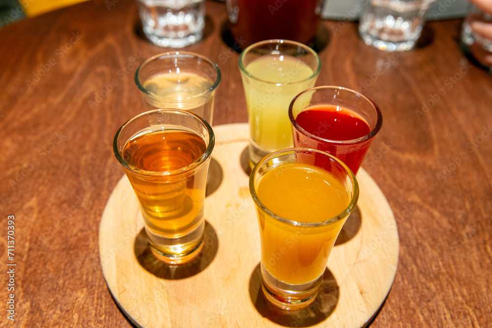 Set of various alcoholic drinks on the table Set of various alcoholic drinks on the table