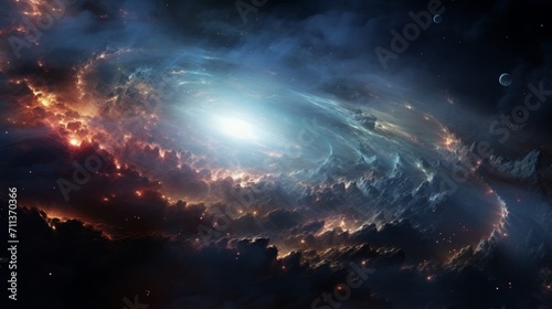 rendering of a celestial scene, featuring galaxies, nebulae, and cosmic phenomena - Generative AI