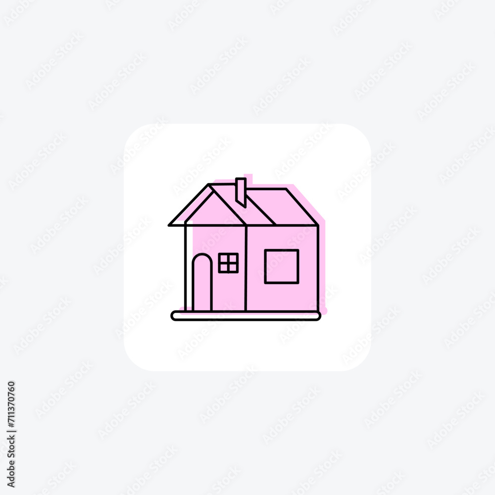 House color shadow line icon outline icon, pixel perfect House color shadow line icon outline icon, pixel perfect