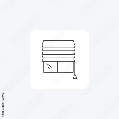 Window Blinds grey thin line icon outline icon, pixel perfect