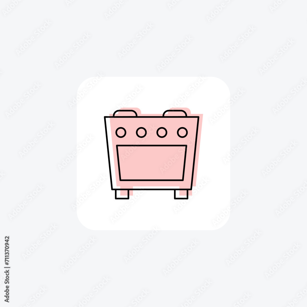 Stove color shadow line icon outline icon, pixel perfect Stove color shadow line icon outline icon, pixel perfect
