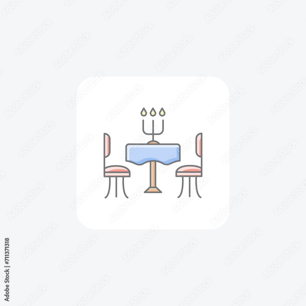Dining Room awesome lineal color icon outline icon, pixel perfect Dining Room awesome lineal color icon outline icon, pixel perfect