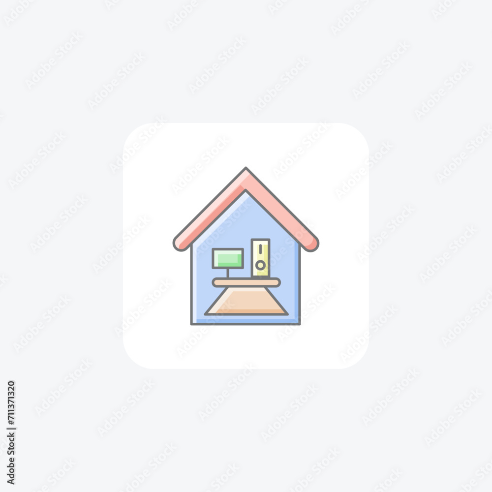 Home Office awesome lineal color icon outline icon, pixel perfect Home Office awesome lineal color icon outline icon, pixel perfect