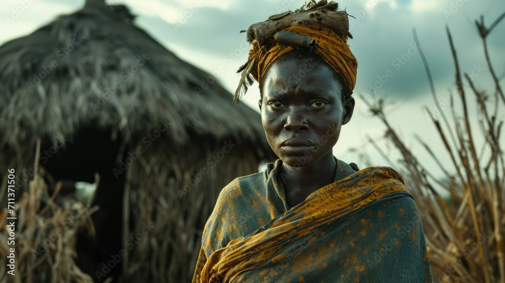 Portrait of an African adult woman looking at camera Portrait of an African adult woman looking at camera