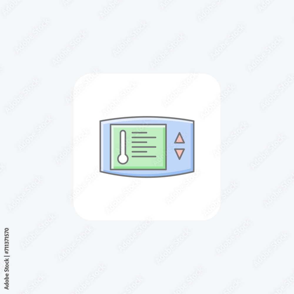 Thermostat awesome lineal color icon outline icon, pixel perfect Thermostat awesome lineal color icon outline icon, pixel perfect