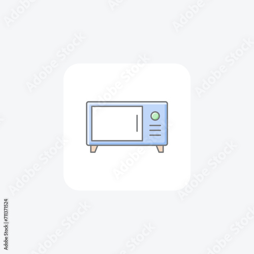Microwave awesome lineal color icon outline icon, pixel perfect