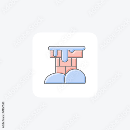 Chimney awesome lineal color icon outline icon, pixel perfect