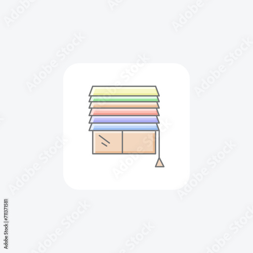 Window Blinds awesome lineal color icon outline icon, pixel perfect