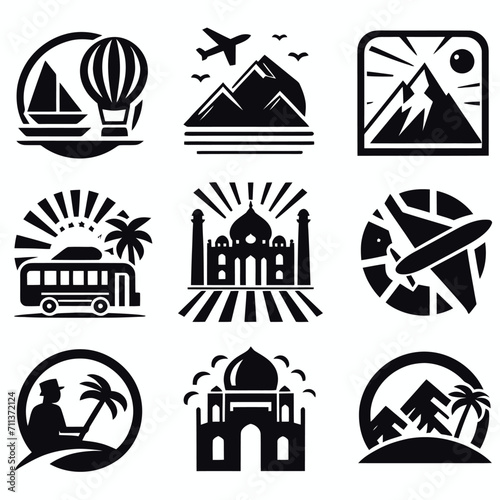 Logos art travel logo template, minimal, Modern bright logo travel company
