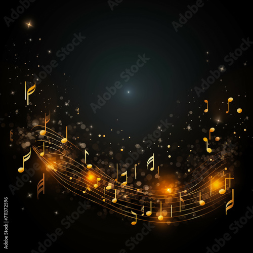 Abstract musical background with notes