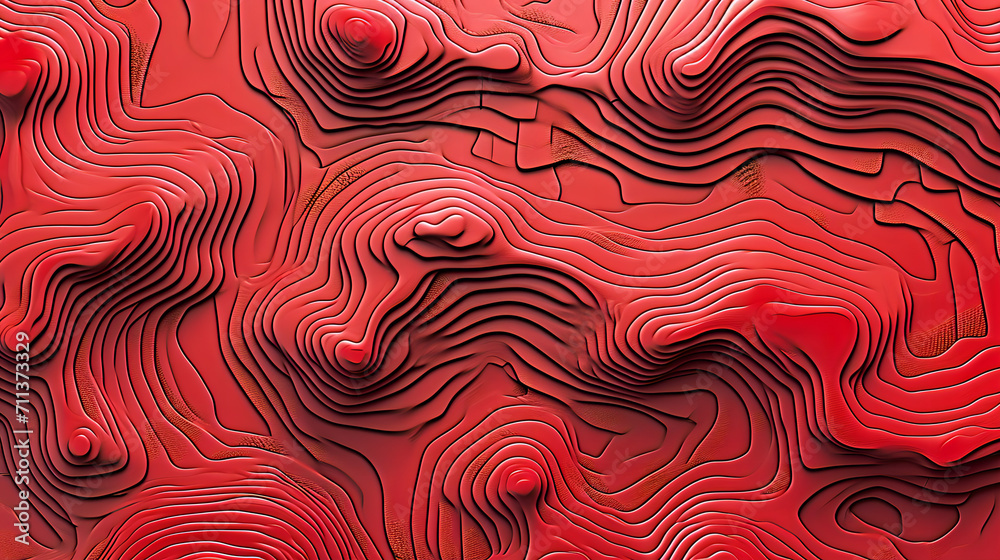 red contour map topview red contour map topview