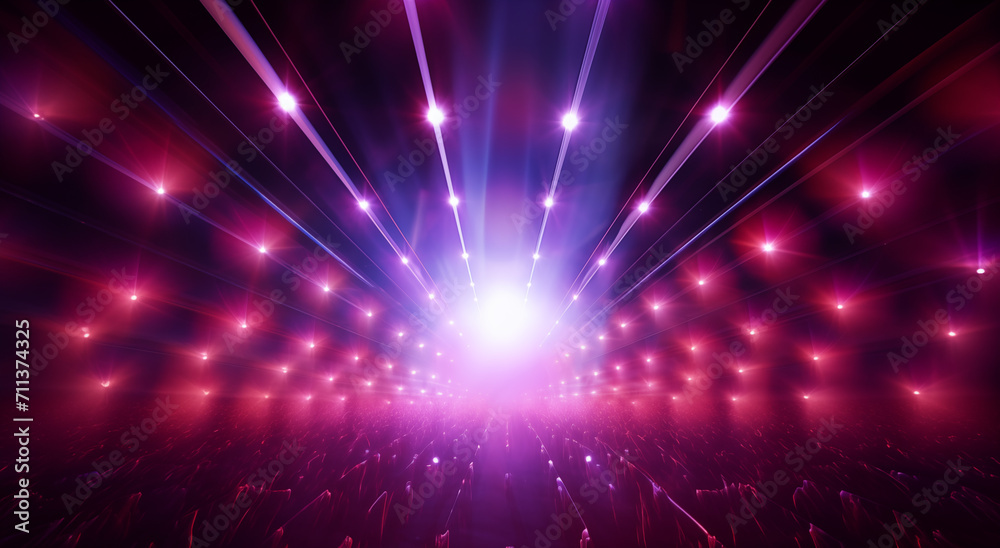 violet light beams at an event, in the style of light brown and crimson violet light beams at an event, in the style of light brown and crimson