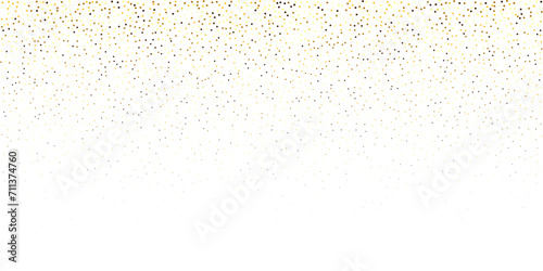 falling gold glitter isolated white background