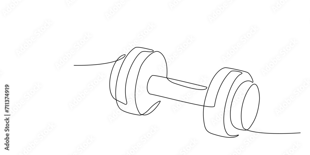 Dumbbell Rack Line Drawing Single continuous line drawing of dumbbells. Sport equipment in one ...