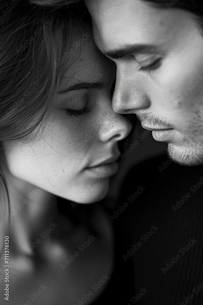 black and white, man and woman, tenderness and love black and white, man and woman, tenderness and love
