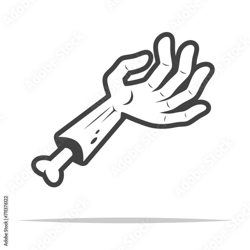 Zombie hand outline icon transparent vector isolated