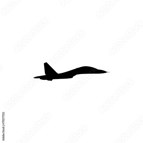 Silhouette of the Jet Fighter, Fighter aircraft are military aircraft designed primarily for air-to-air combat. Vector Illustration