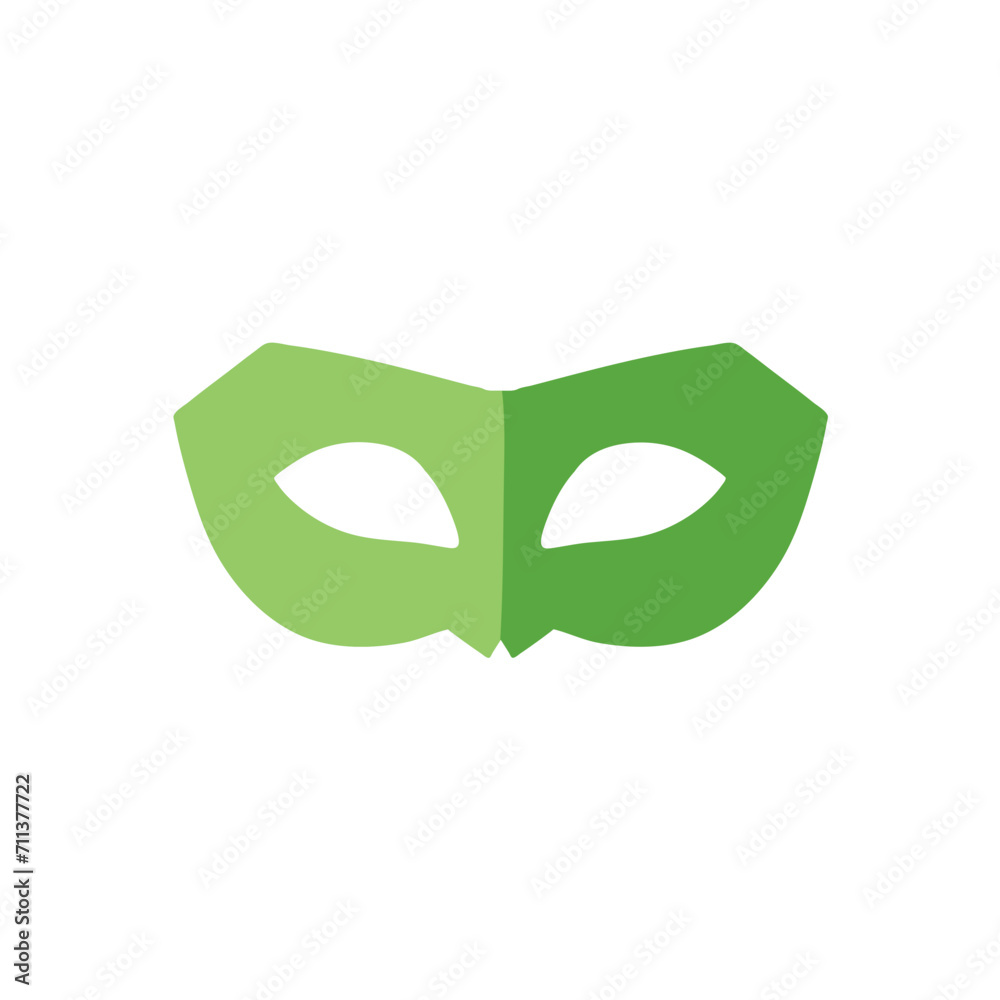 Super hero mask for face character in flat style