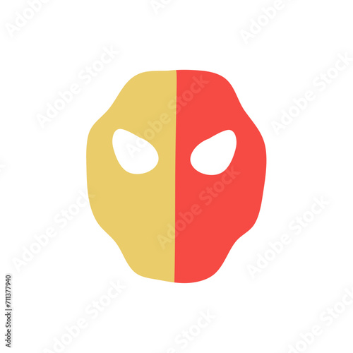 Super hero mask for face character in flat style