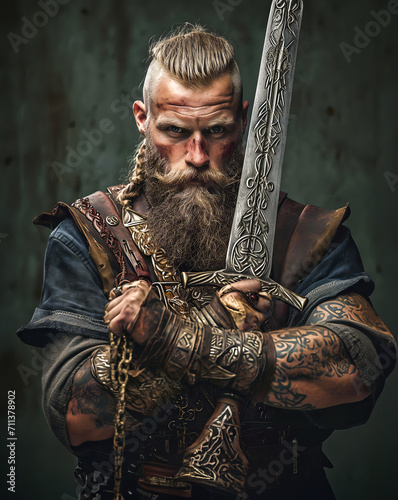 Viking Warrior in Authentic Attire