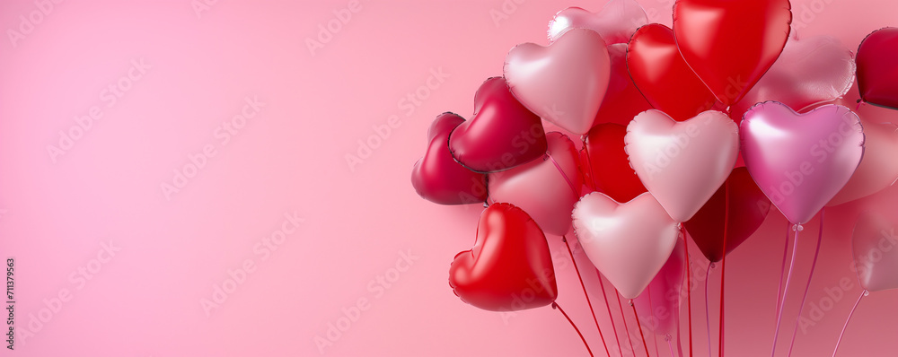 vibrant and romantic Valentine's Day banner featuring a heart-shaped balloon bouquet, with copy space for personalized messages or greetings vibrant and romantic Valentine's Day banner featuring a heart-shaped balloon bouquet, with copy space for personalized messages or greetings