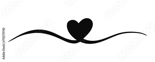 Canvas Print Heart Valentine's Day swash hand painted with brush and ink