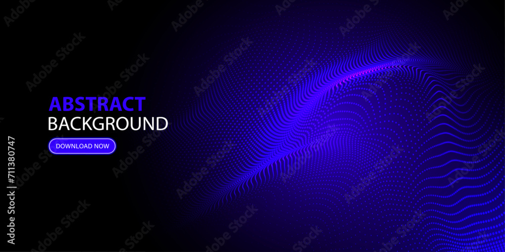 Abstract futuristic blue wave with moving dots. Flow of particles with glitch effect. Ideal vector graphics for brochures, flyers, magazines, business cards and banners. Vector. Abstract futuristic blue wave with moving dots. Flow of particles with glitch effect. Ideal vector graphics for brochures, flyers, magazines, business cards and banners. Vector.