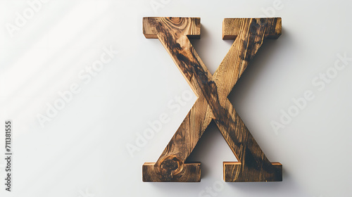 Rustic Wooden Letter X photo