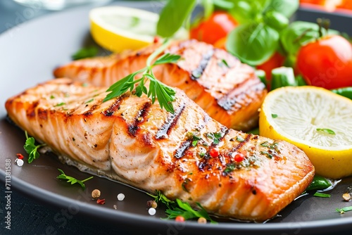 delicious meal, grilled salmon
