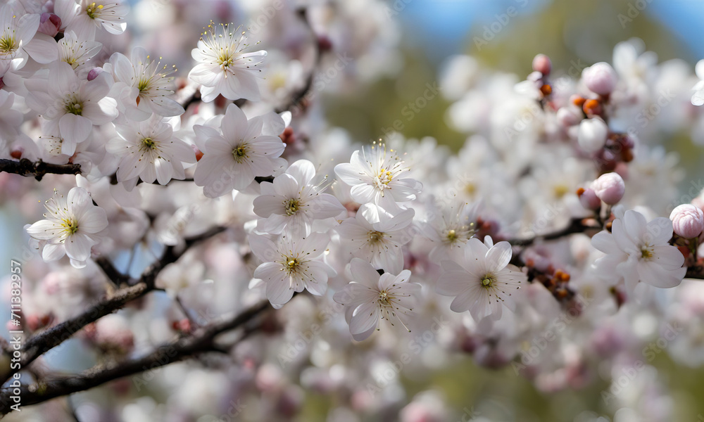 close-up of white cherry blossom flowers in spring close-up of white cherry blossom flowers in spring