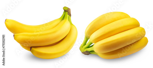 Bananas isolated. A bunch of ripe bananas on a transparent background. Fresh fruits.