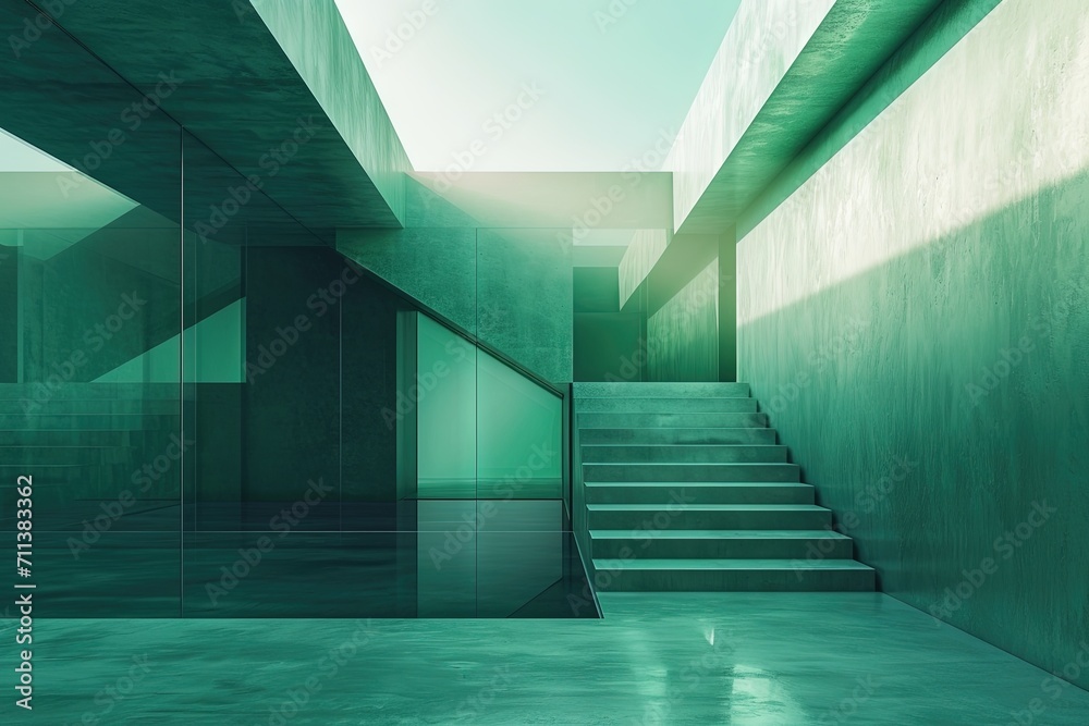 Obraz premium Minimalist luxury abstract green colorful gradients. Great as a mobile wallpaper, background.