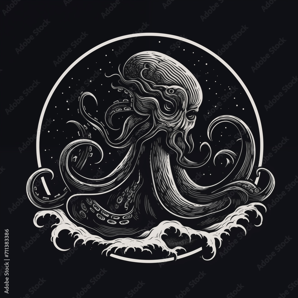 Ocean Oracle: Enchanting Octopus Logo for Logos