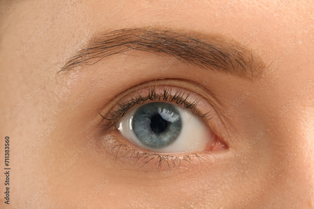 Woman with beautiful natural eyelashes, closeup view Woman with beautiful natural eyelashes, closeup view
